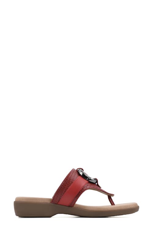 Cliffs By White Mountain Benedict Wedge Thong Sandal In Red/woven