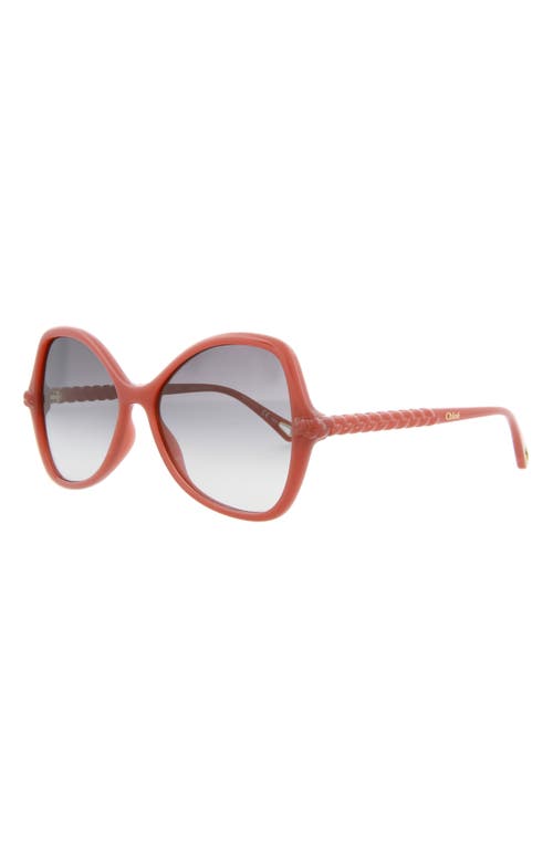 Chloé 56mm Chloe Core Sunglasses In Orange Orange Grey