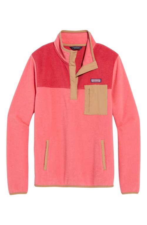 Shop Vineyard Vines Harbor Fleece Half Zip In Just Peachy