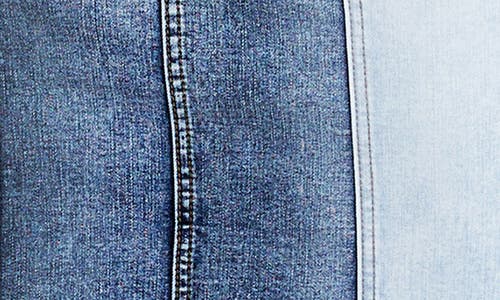 Hint Of Blu Pieced Midi Denim Skirt In Country Blue