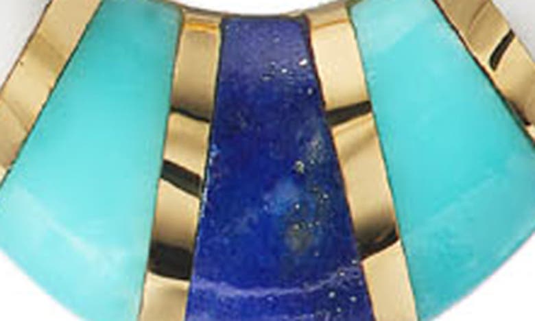 Shop Orly Marcel Mini Inlay Hoop Earrings In Blue