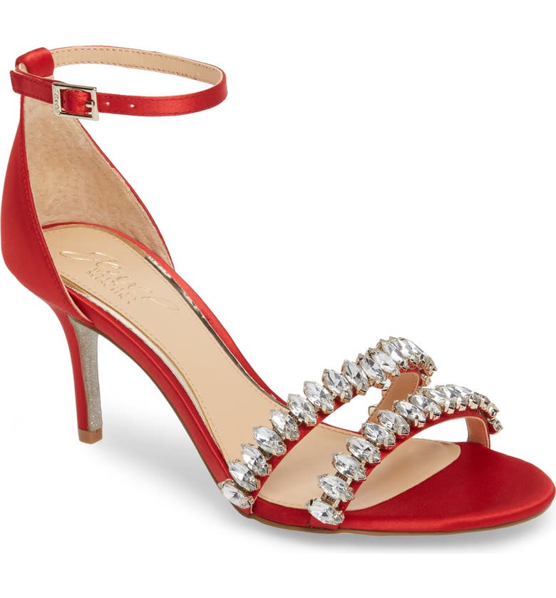 Jewel Badgley Mischka Melania Crystal Embellished Ankle Strap Sandal ...