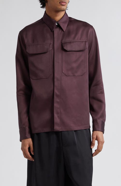 Jil Sander Slim Fit Twill Button-Up Shirt Plum at Nordstrom, Eu