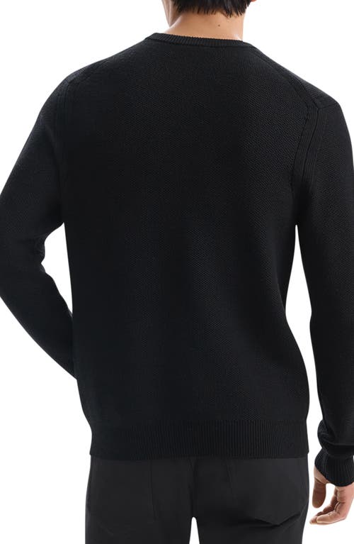 Shop Theory Honeycomb Merino Wool Crewneck Sweater In Black - 001