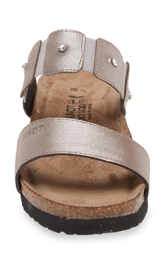 Naot 'ashley' Sandal In Silver Threads Leather