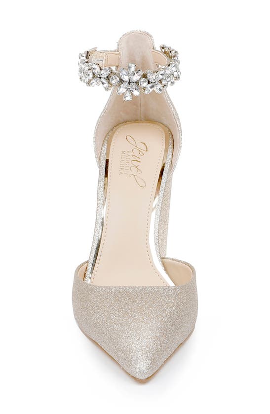 Jewel Badgley Mischka Ollie Pump In Light Gold Glitter
