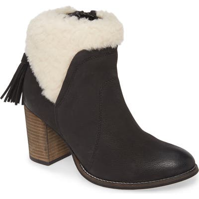 Band Of Gypsies Helena Genuine Shearling Cuff Bootie, Black
