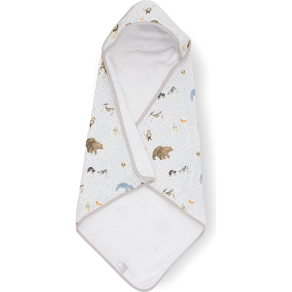 Little Unicorn Cotton Muslin & Terry Hooded Infant Towel In Party Animals