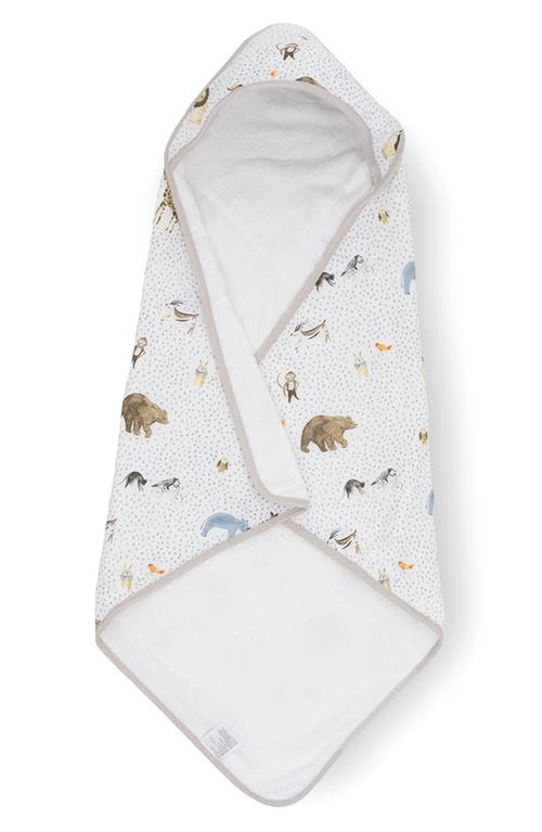 Little Unicorn Cotton Muslin & Terry Hooded Infant Towel In Party Animals