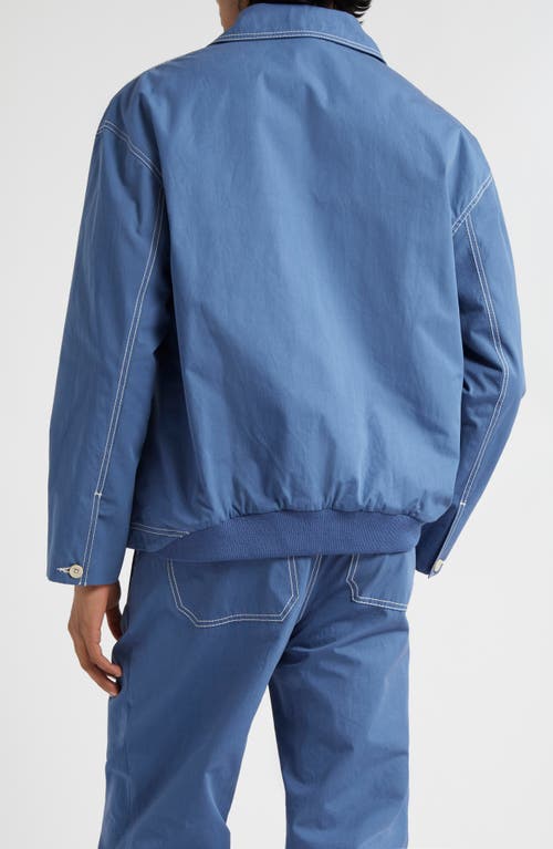 Shop The Elder Statesman Silvano Cruiser Cotton Jacket In Sea Blue