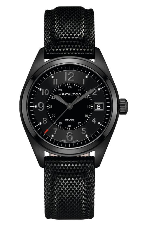 Hamilton Khaki Field Silicone Strap Watch, 40mm in Black at Nordstrom