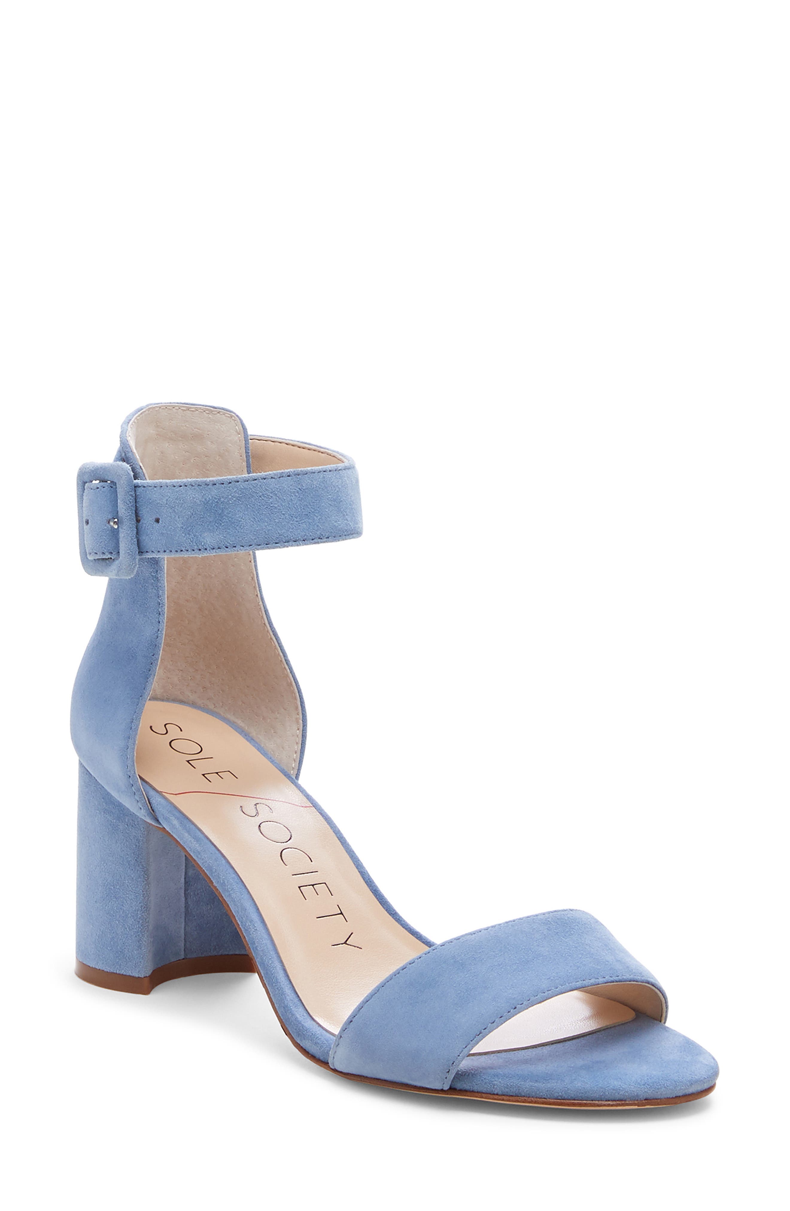 Sole Society Helgah Ankle Strap Sandal, Blue