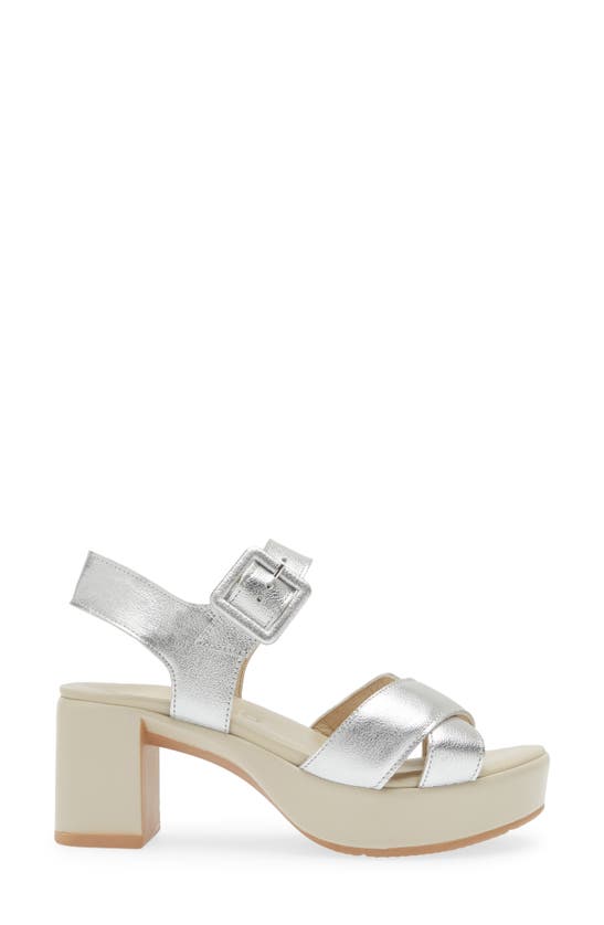 Shop Naot Elite Platform Sandal In Soft Silver Leather