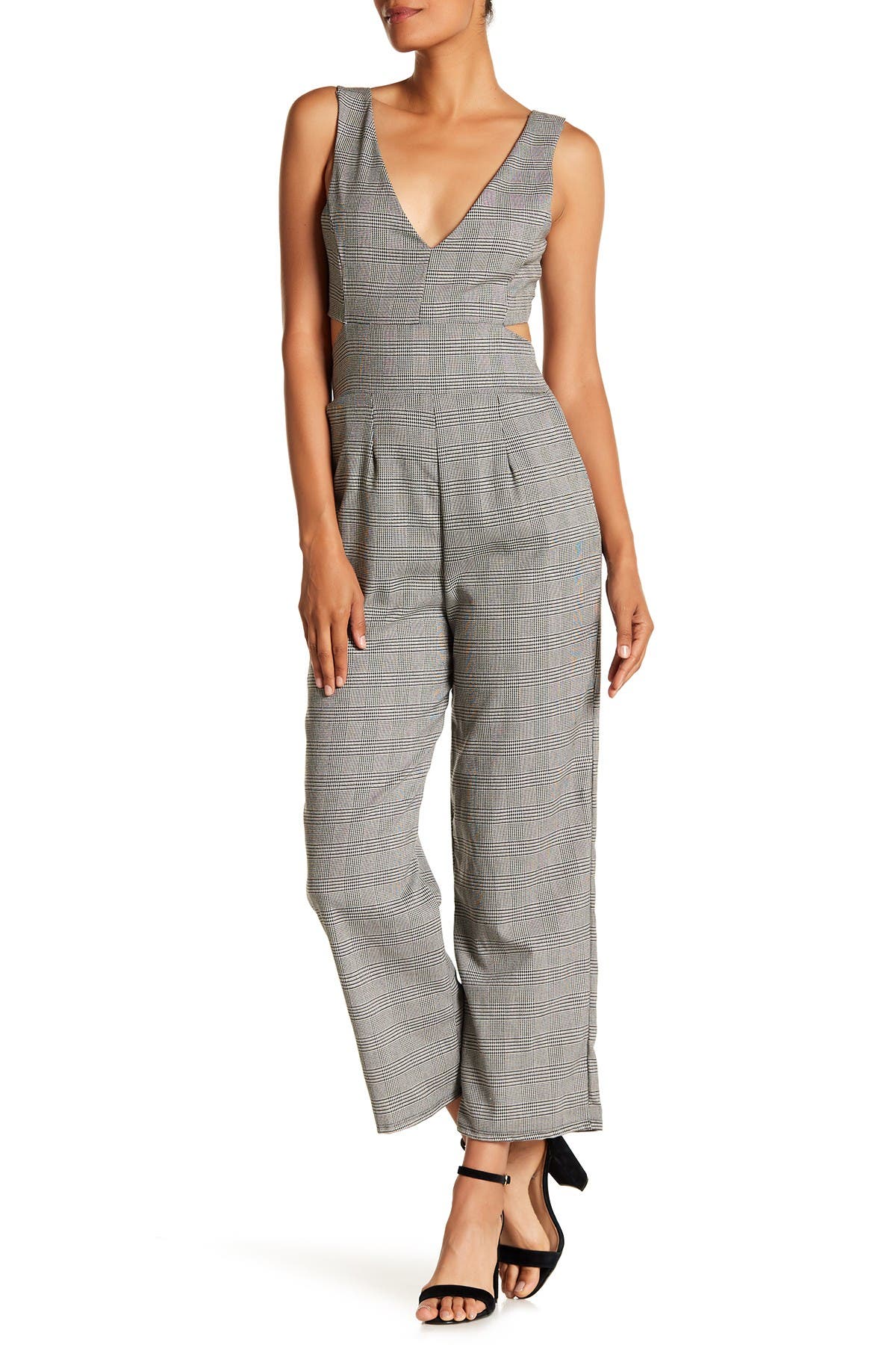 velvet torch cut out jumpsuit