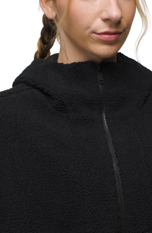 Shop Prana Flurry Fleece Quarter Zip Hoodie In Black