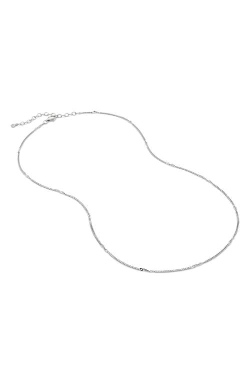 Twisted Curb Link Station Chain Necklace in Sterling Silver