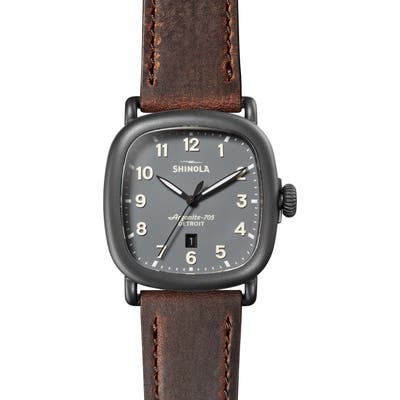 Shinola The Guardian Leather Strap Watch, 41.5Mm X 4m