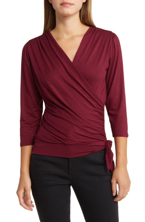 Loveappella Faux Tie Wrap Top at Nordstrom,