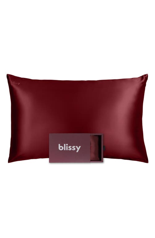 BLISSY Mulberry Silk Pillowcase in Burgundy at Nordstrom, Size Standard