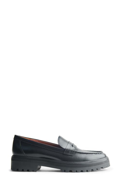 Reformation Agathea Platform Penny Loafer In Black