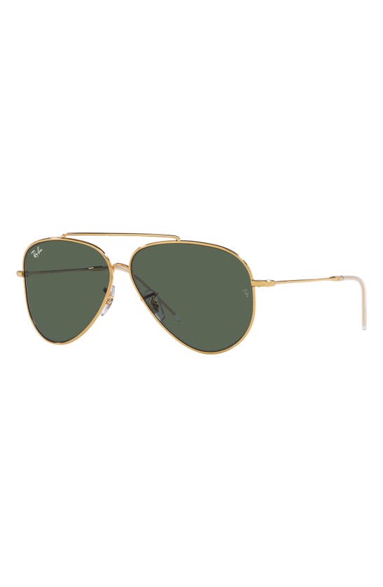 Shop Ray Ban Ray-ban Reverse 62mm Oversize Aviator Sunglasses In Gold Flash