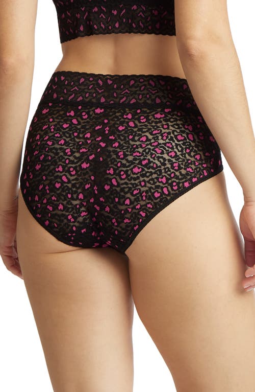 Hanky Panky X-dye French Lace Briefs In Black/tulip Pink