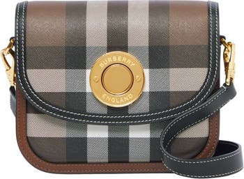 Burberry Note Leather Mini Crossbody Bag in Gray