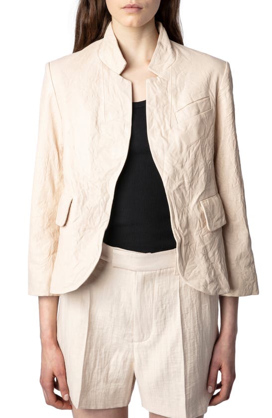 ZADIG & VOLTAIRE VERYS CRUSHED LEATHER BLAZER