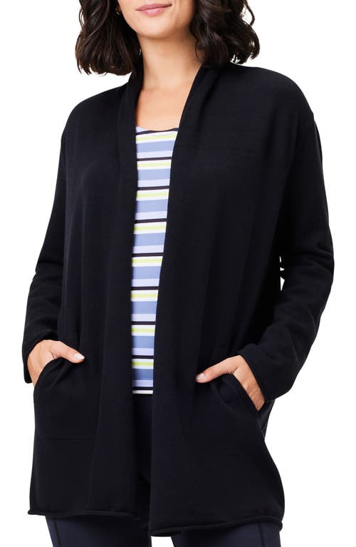 Cool Down Open Front Cardigan in Black Onyx