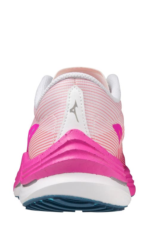 Mizuno Wave Rebellion Flash Running Shoe In White-silver