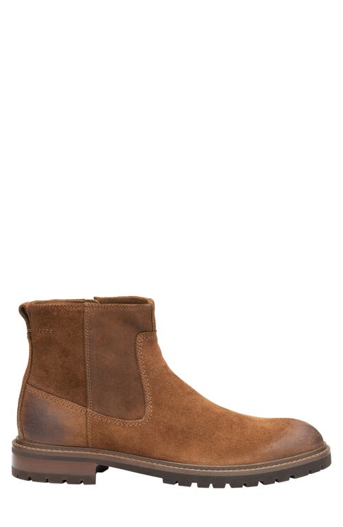 Shop Johnston & Murphy Barret Zip Boot In Brown Waxed Suede