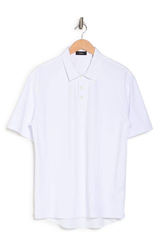 Theory Carlom Cotton Polo T-shirt In White