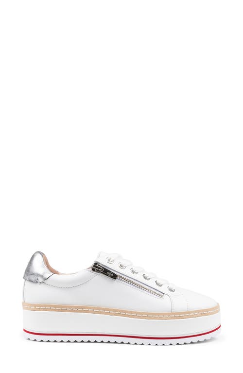 Shop Donald Pliner Side Zip Platform Sneaker In White