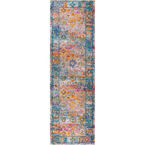 Jonathan Y Bohemian Flair Boho Vintage Medallion Area Rug In Cream/navy