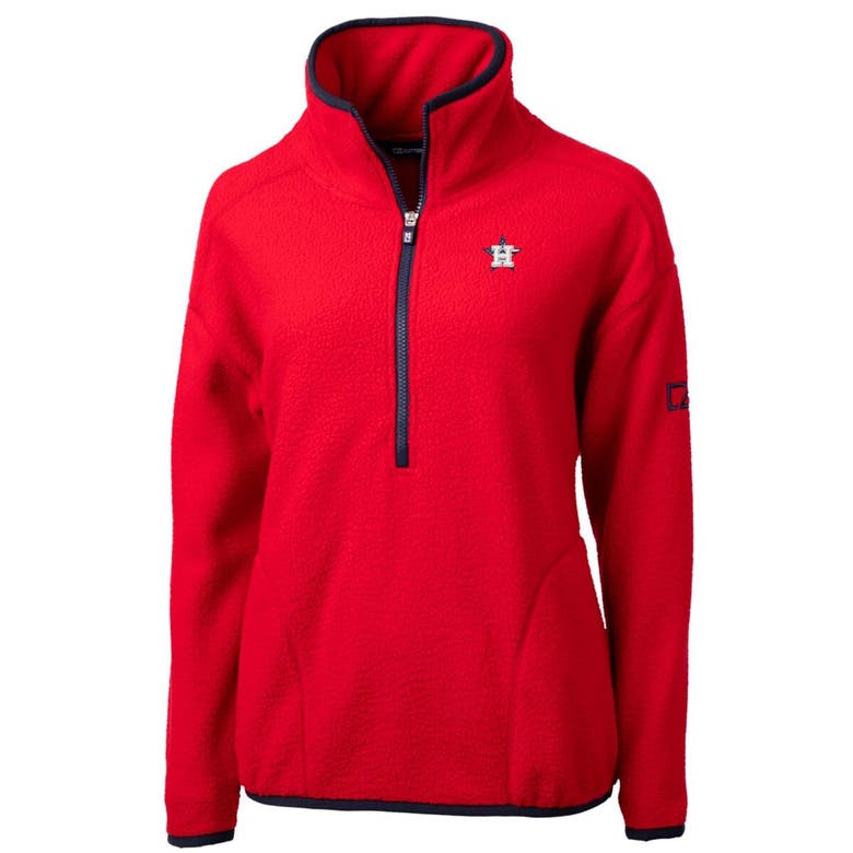 Shop Cutter & Buck Red Houston Astros Americana Logo Cascade Eco Sherpa Fleece Half-zip Pullover Jacket
