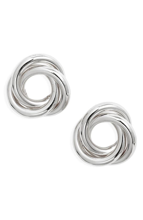 Shop Shymi Triple Twist Round Stud Earrings In Silver