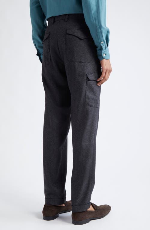 Shop Boglioli Wool Blend Flannel Cargo Pants In Charcoal