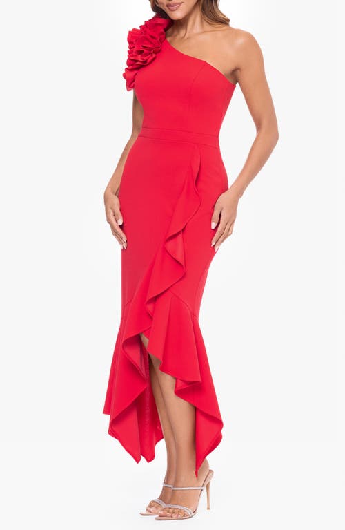 Shop Xscape Evenings Ruffle Scuba Sheath Cocktail Dress In Red