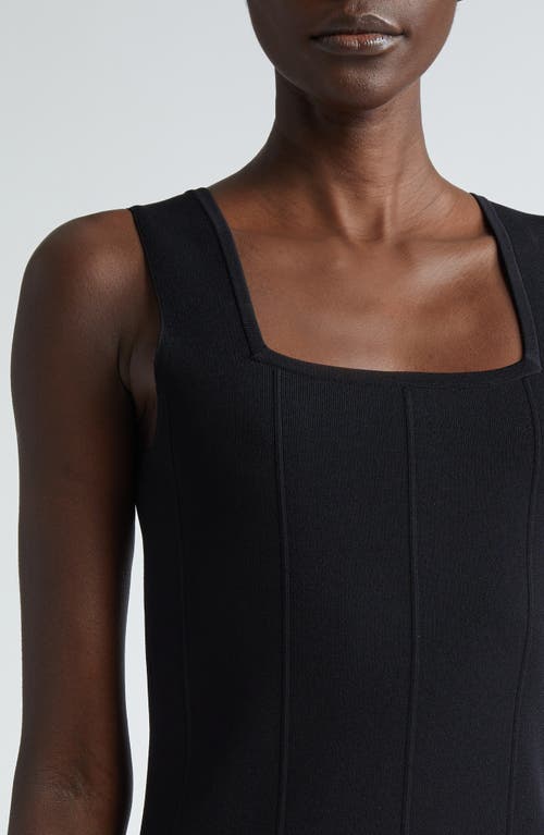 St John St. John Collection Cutout Fringe Hem Sweater Dress In Black