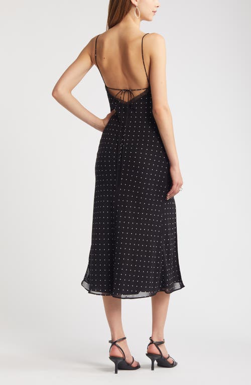 Shop Open Edit Polka Dot Lace Trim Slipdress In Black Ode Dot