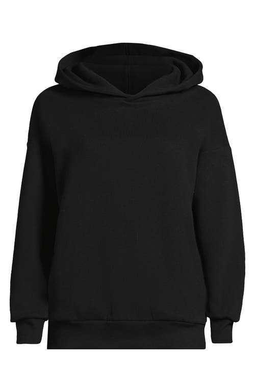 Shop Lands' End Plus Size Serious Sweats Relaxed Long Sleeve Hoodie Sweatshirt In Black