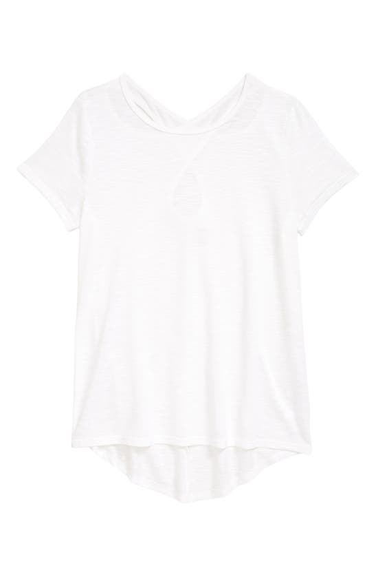 Zella Girl Kids' Crossback Cutout T-shirt In White
