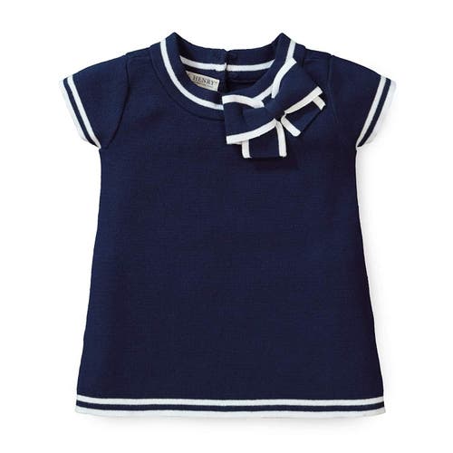 HOPE & HENRY HOPE & HENRY BABY GIRLS' MILANO TIPPED SHORT SLEEVE SWEATER, INFANT 