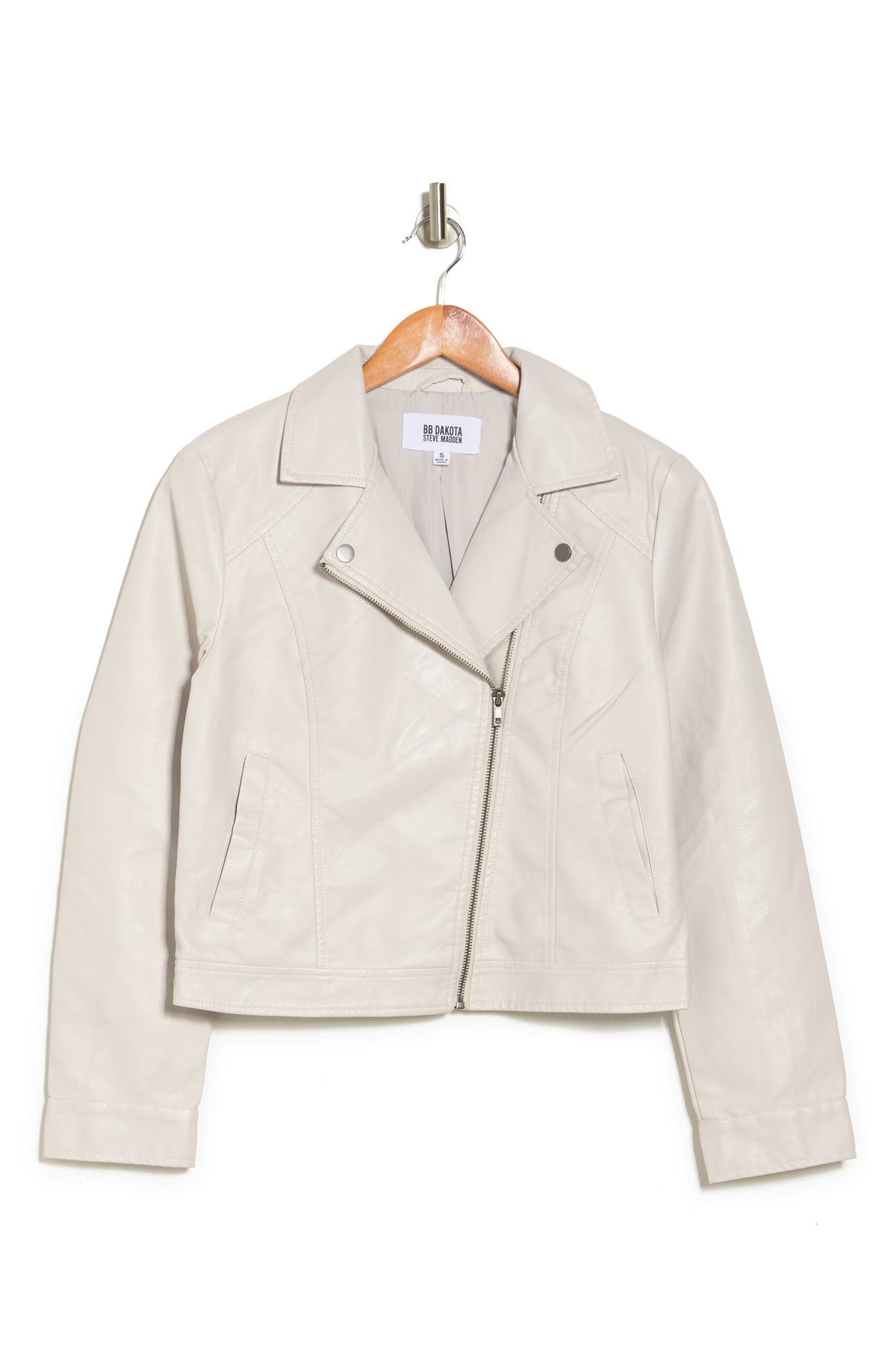 bb dakota white leather jacket