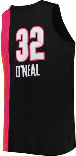 Men's Mitchell & Ness Shaquille O'Neal Black Miami Heat Hardwood