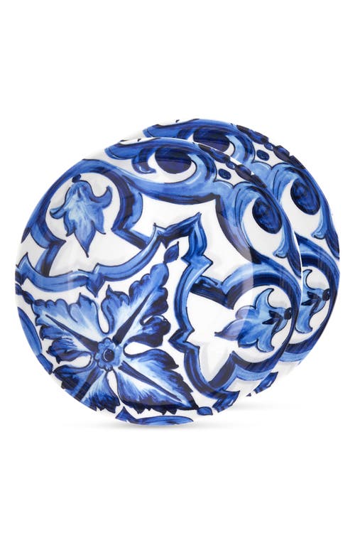 Dolce & Gabbana Dolce&gabbana Blu Mediterraneo Stella Porcelain Set Of 2 Dinner Plates In Light Blue