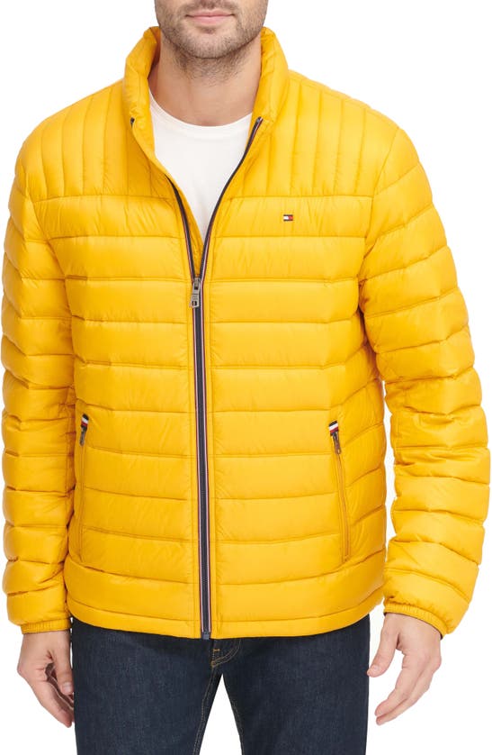 Tommy Hilfiger Real Down Packable Puffer Jacket In Yellow Gold
