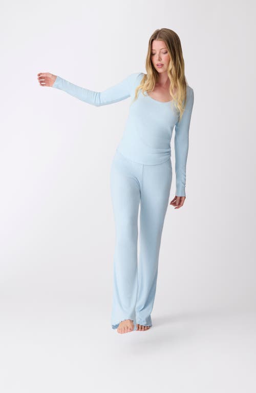 Shop Pj Salvage Pointelle Heart Long Sleeve Pajama Top In Blue Haze