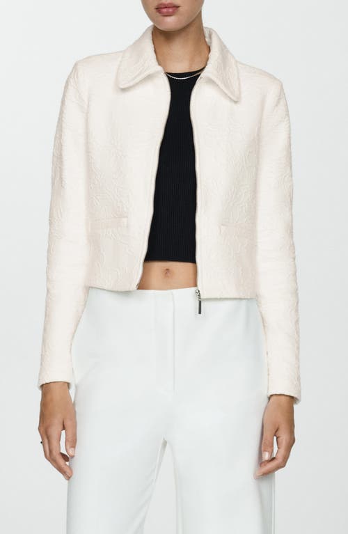 MANGO MANGO TEXTURED COTTON BLEND JACKET