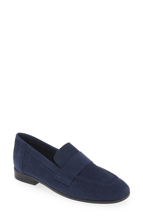 Shop Cordani Ardelle Moc Toe Loafer In Navy Suede